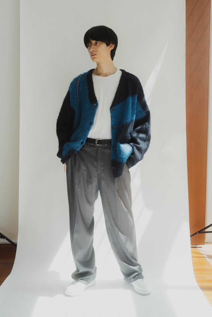 カーディガン accent mohair cardigan(unisex)/navyblue accent mohair cardigan(unisex)/navyblue | KNUTH MARF