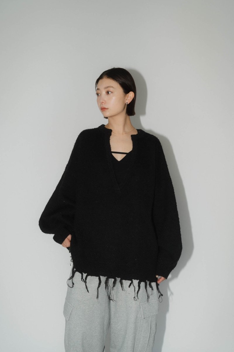 vintage damage knit(unisex)/black | KNUTH MARF vintage damage knit(unisex)/black | KNUTH MARF