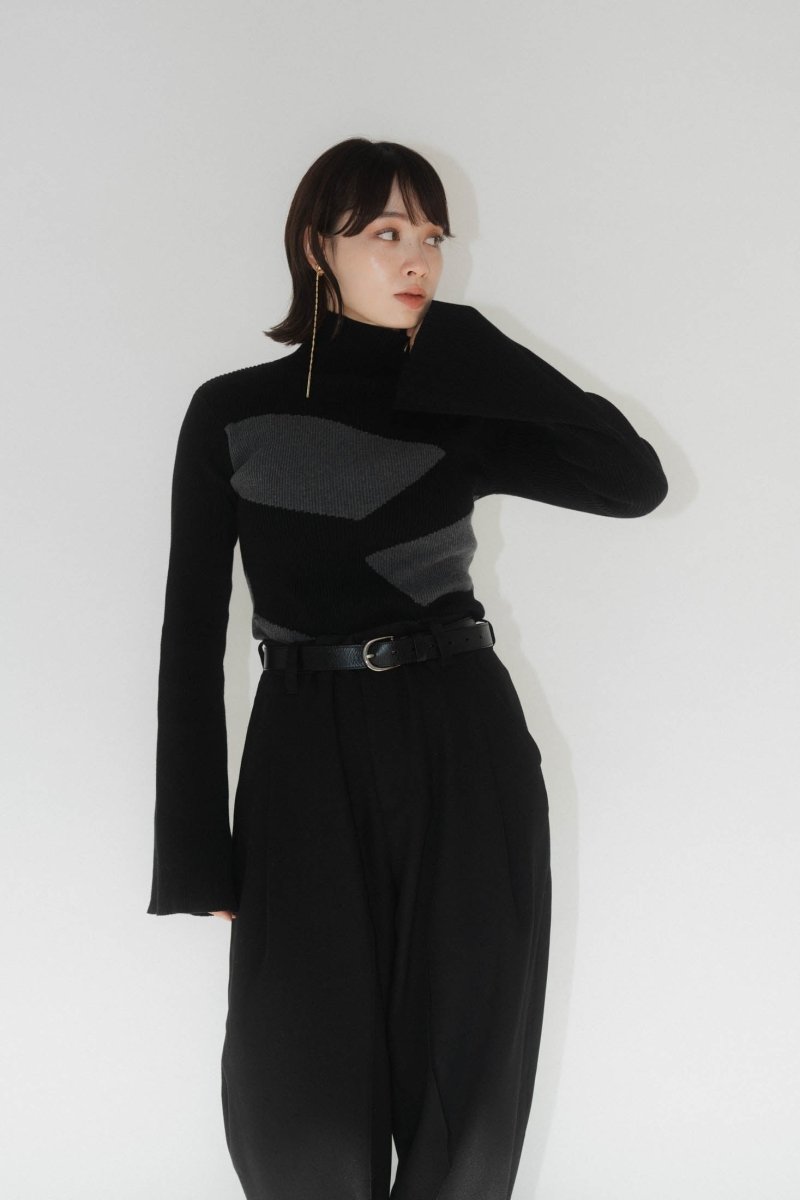 トップス knuth marf wide sleeve high neck knit wide sleeve high neck knit/black | KNUTH MARF
