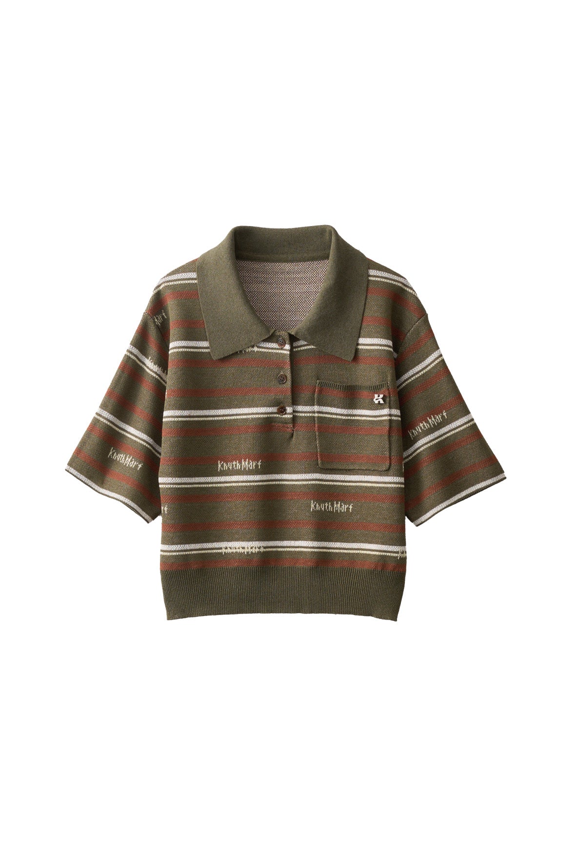 logo stripe polo knit/2color