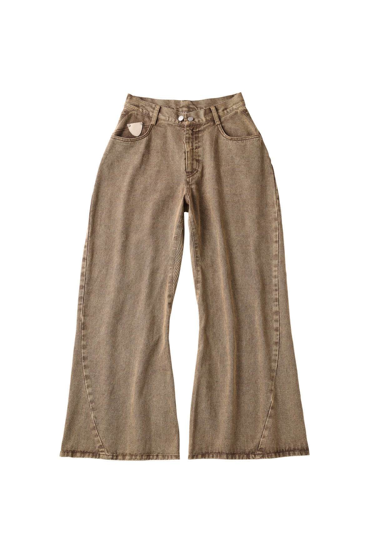 wide bell-bottom denim pants/brown | KNUTH MARF