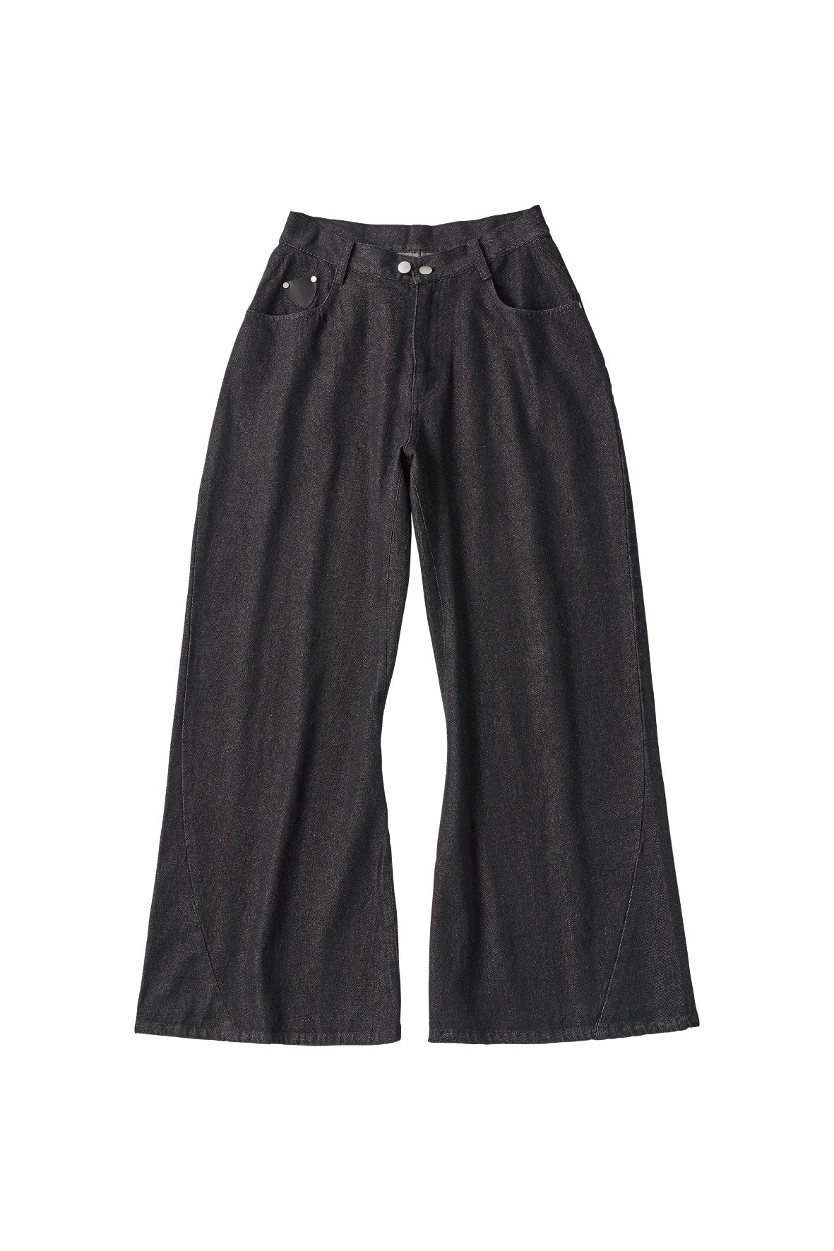 wide bell-bottom denim pants/black | KNUTH MARF