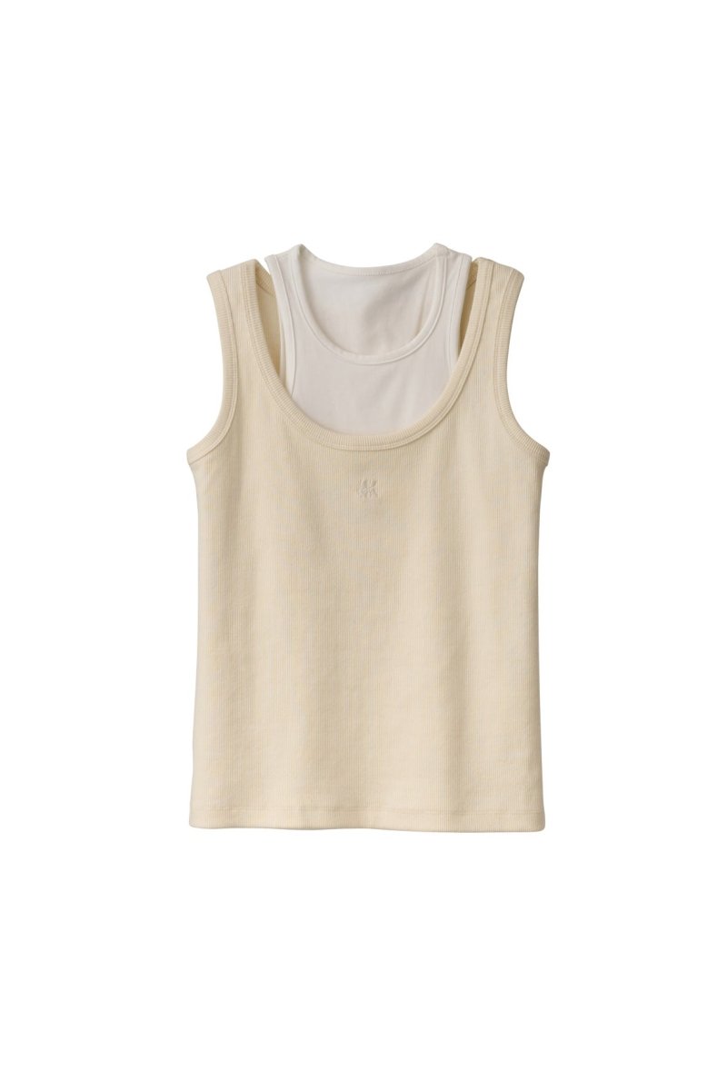 2piece layered logo tank top/3color - KNUTH MARF