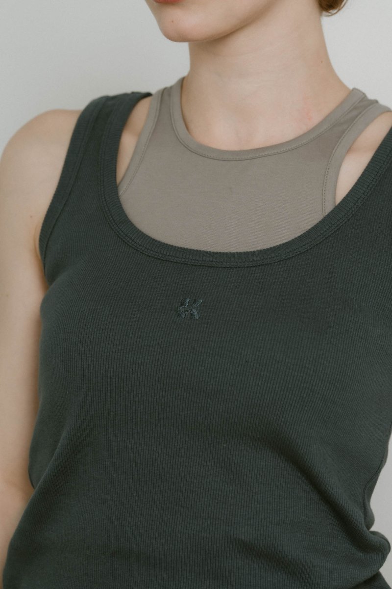 2piece layered logo tank top/3color - KNUTH MARF