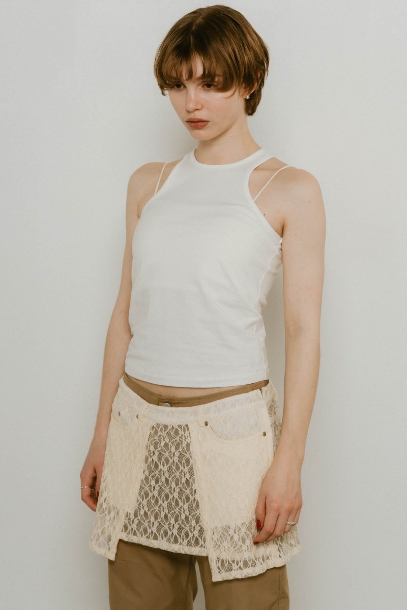 2piece layered logo tank top/3color - KNUTH MARF