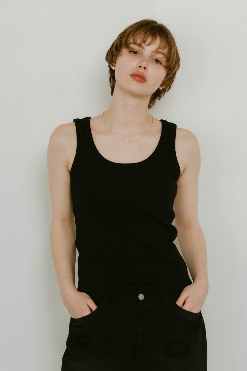 2piece layered logo tank top/3color - KNUTH MARF