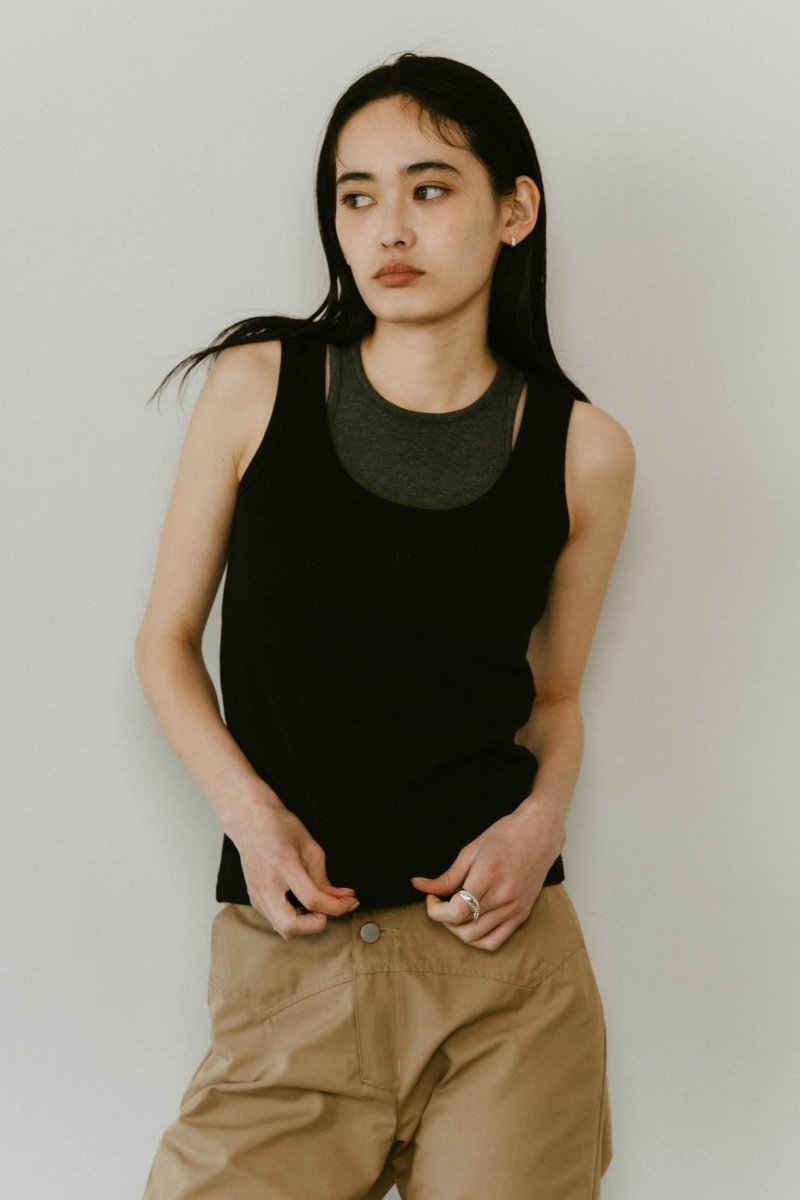 2piece layered logo tank top/3color - KNUTH MARF