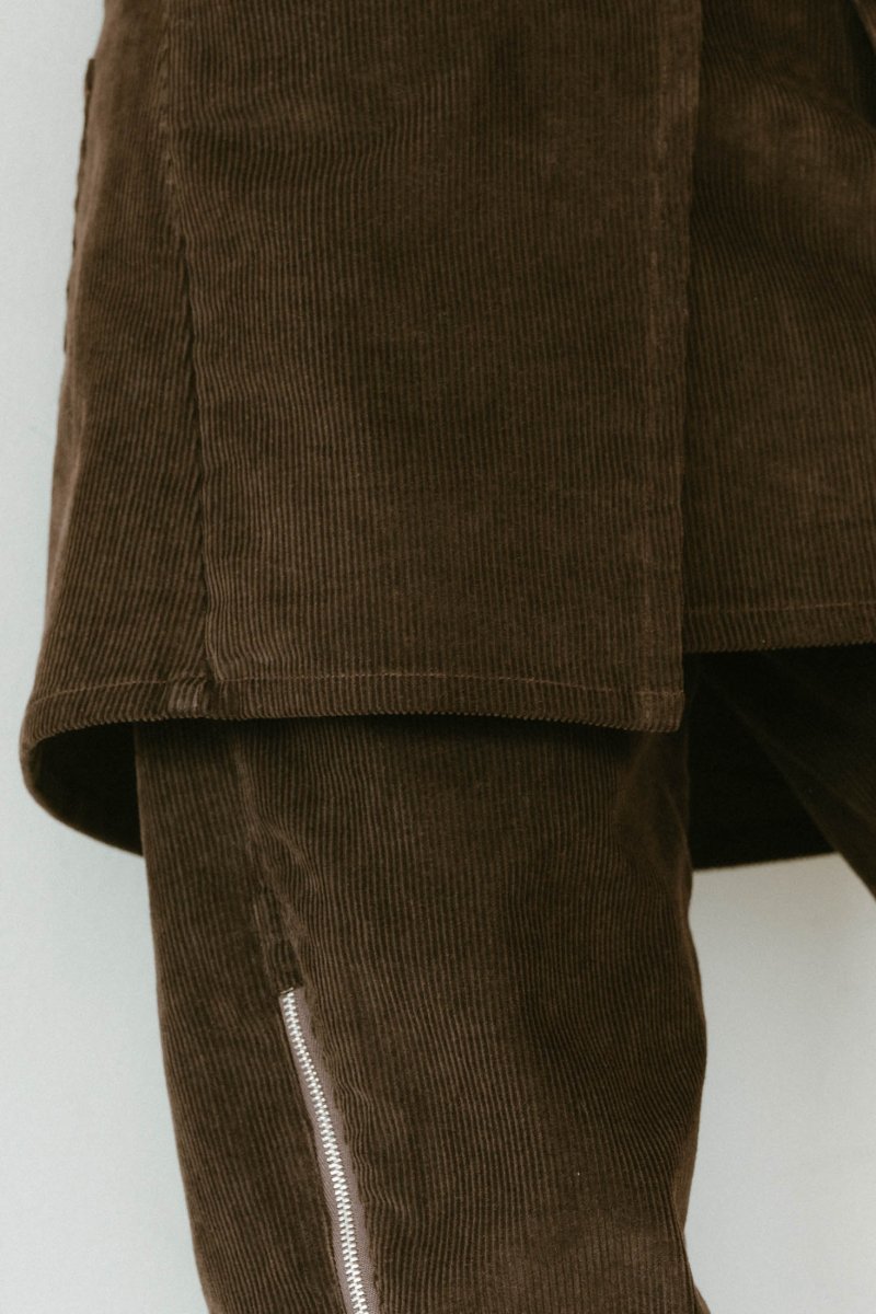 2piece zip flare pants/brown - KNUTH MARF