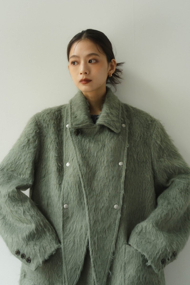 2way accent collar long coat(unisex)/green - KNUTH MARF