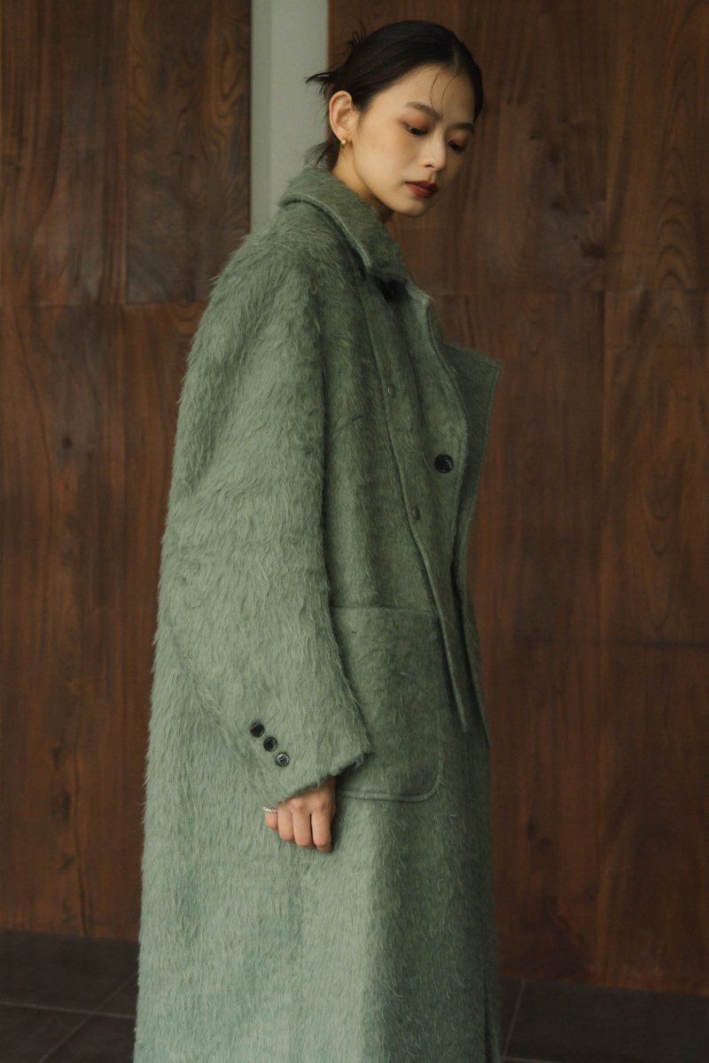 2way accent collar long coat(unisex)/green - KNUTH MARF