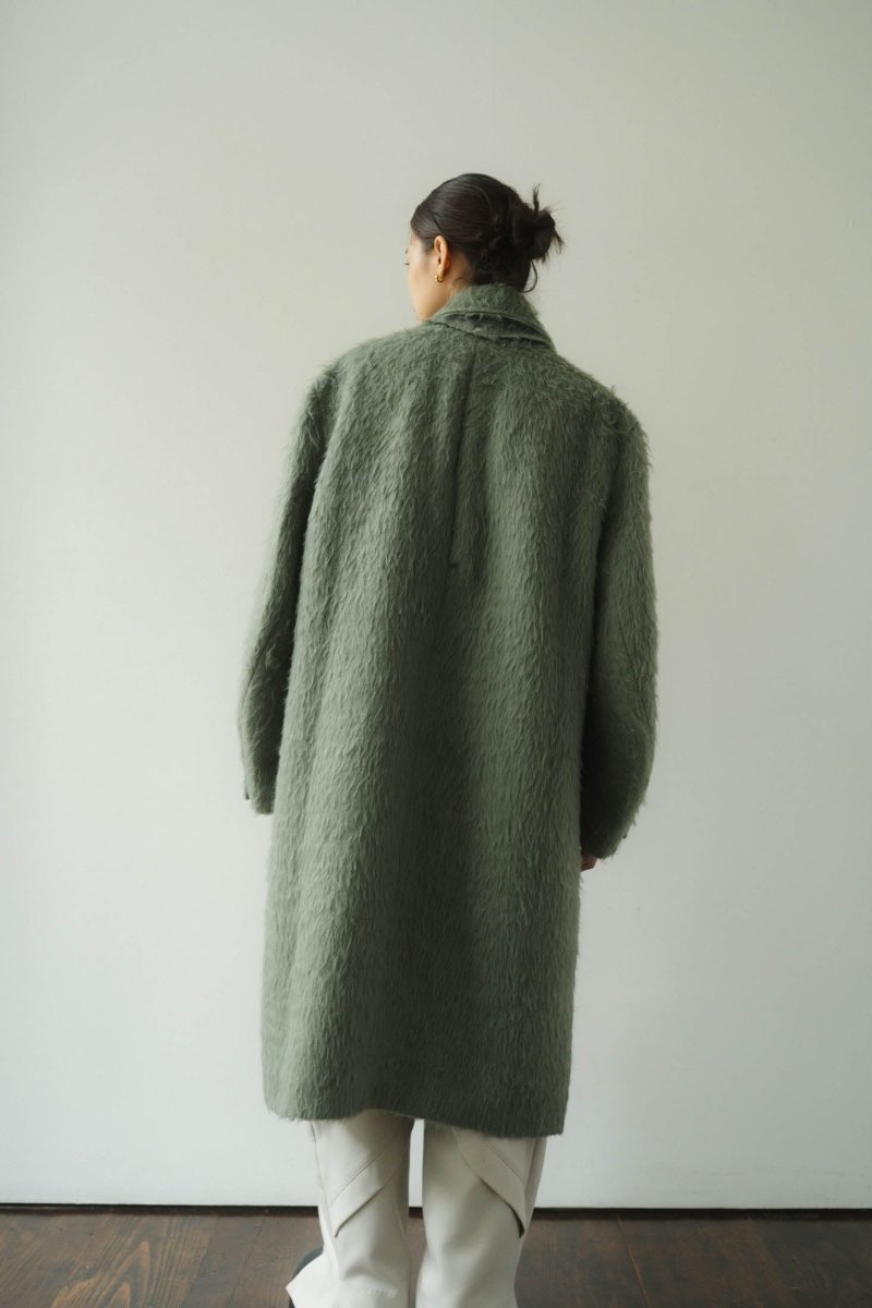 2way accent collar long coat(unisex)/green - KNUTH MARF