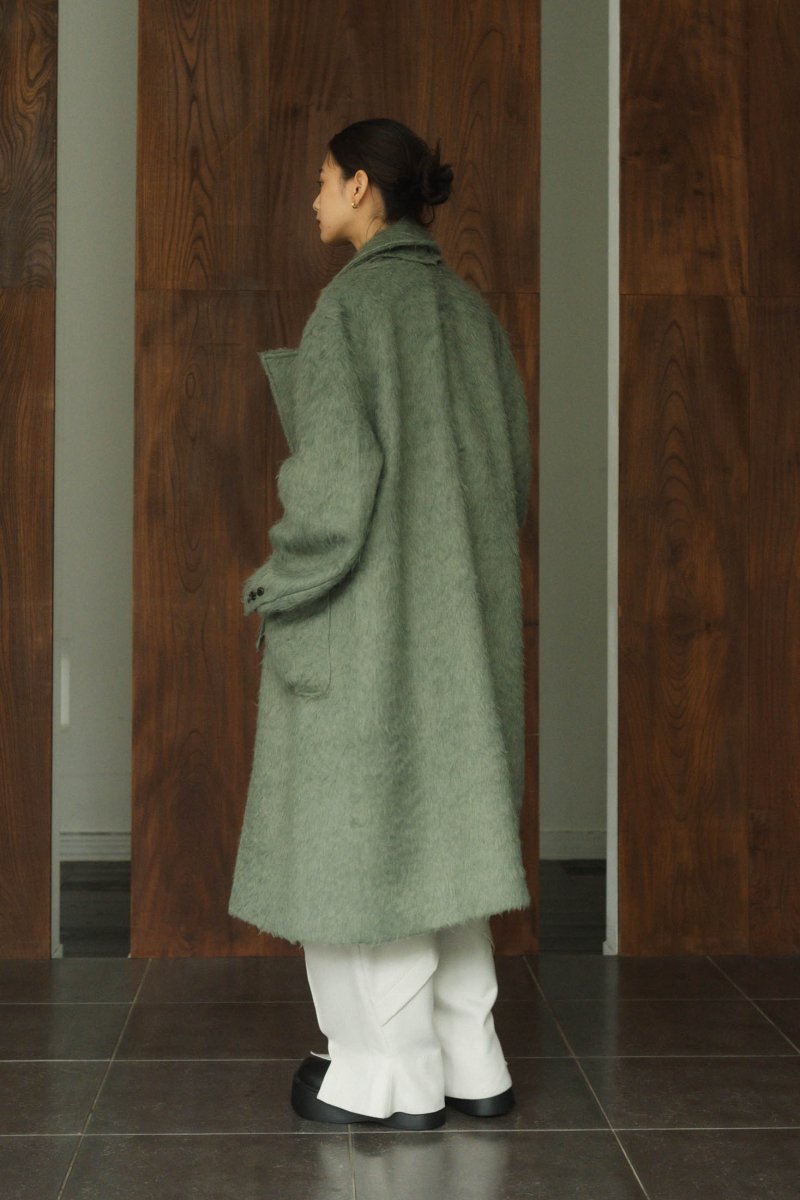 2way accent collar long coat(unisex)/green - KNUTH MARF