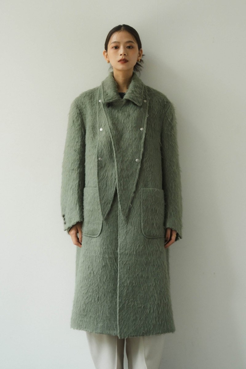 2way accent collar long coat(unisex)/green - KNUTH MARF