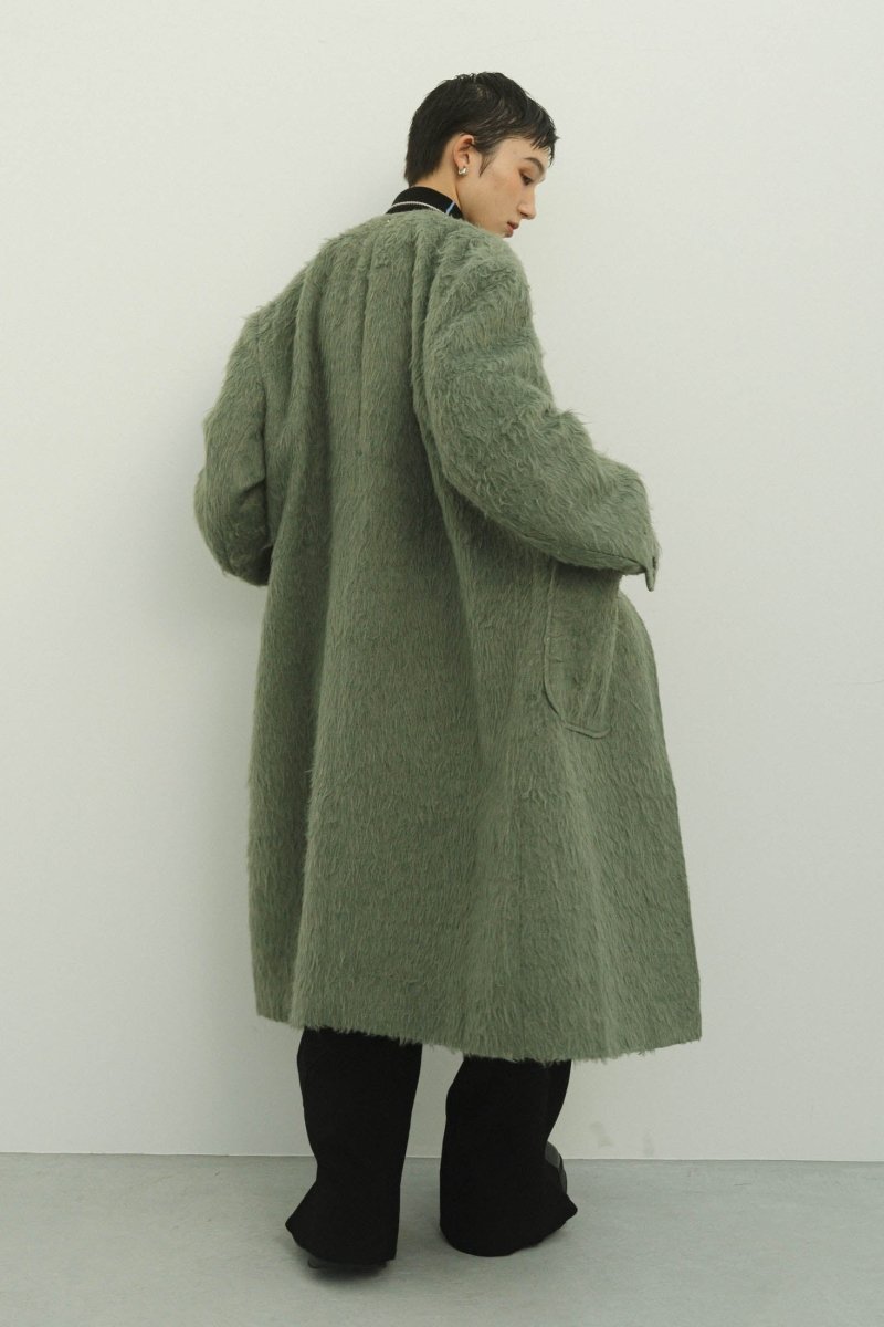 2way accent collar long coat(unisex)/green - KNUTH MARF
