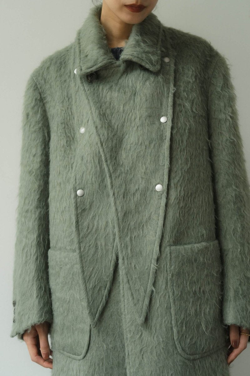 2way accent collar long coat(unisex)/green - KNUTH MARF