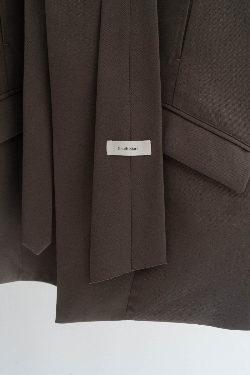2way collarless gilet/greige - KNUTH MARF