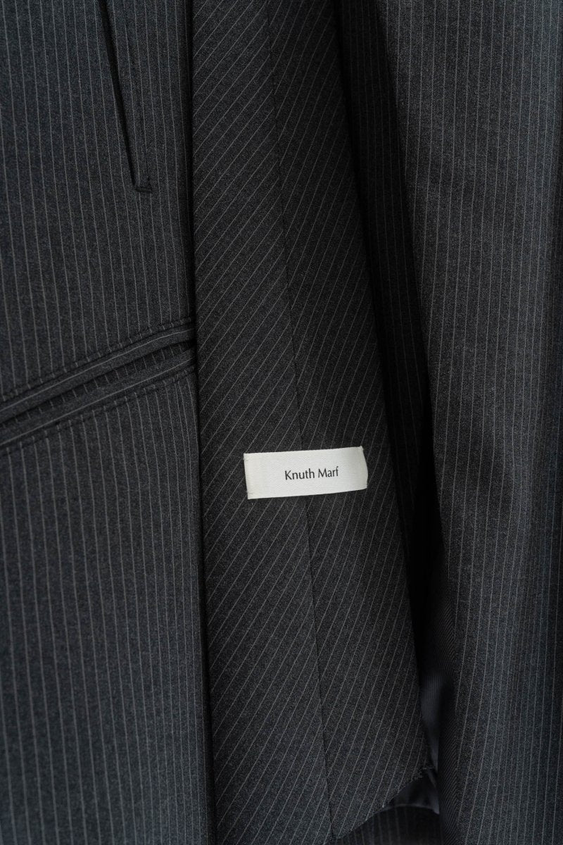 2way collarless gilet/stripe - KNUTH MARF