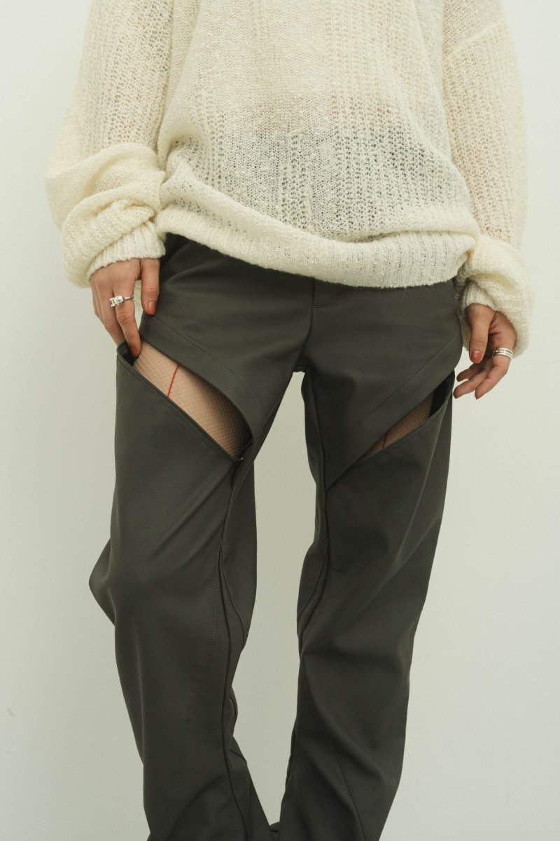 2way cut leather pants/2color - KNUTH MARF