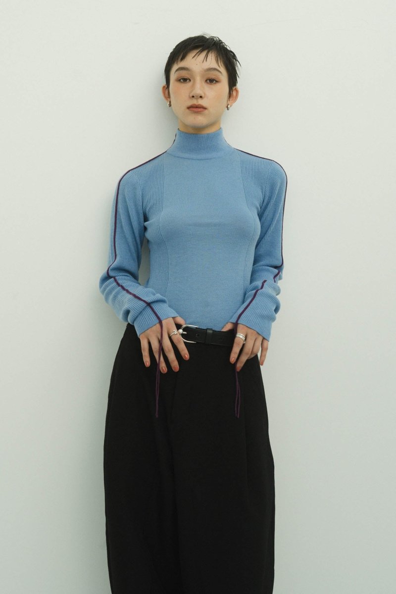 2way piping high neck knit/4color - KNUTH MARF