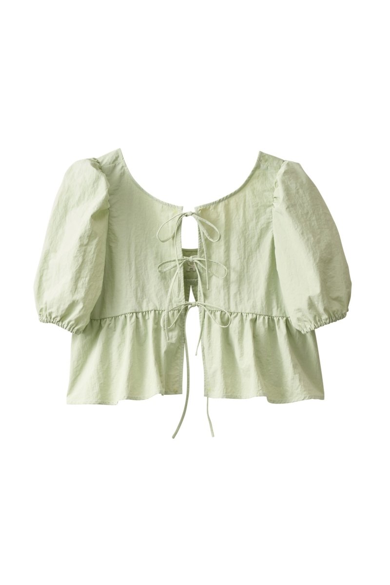 2way puff sleeve logo blouse/3color - KNUTH MARF
