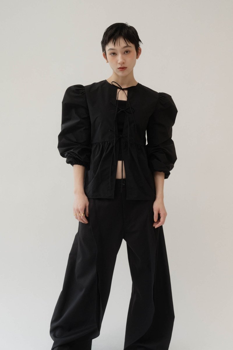 2way ribbon lady blouse/2color - KNUTH MARF