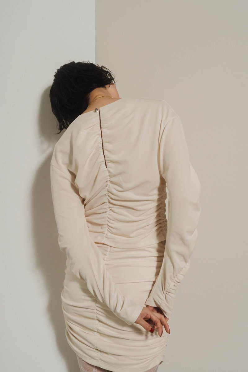 2way shirring blouse/2color - KNUTH MARF