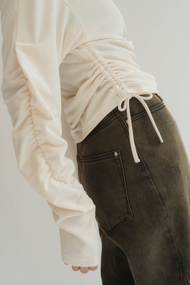 2way shirring blouse/2color - KNUTH MARF