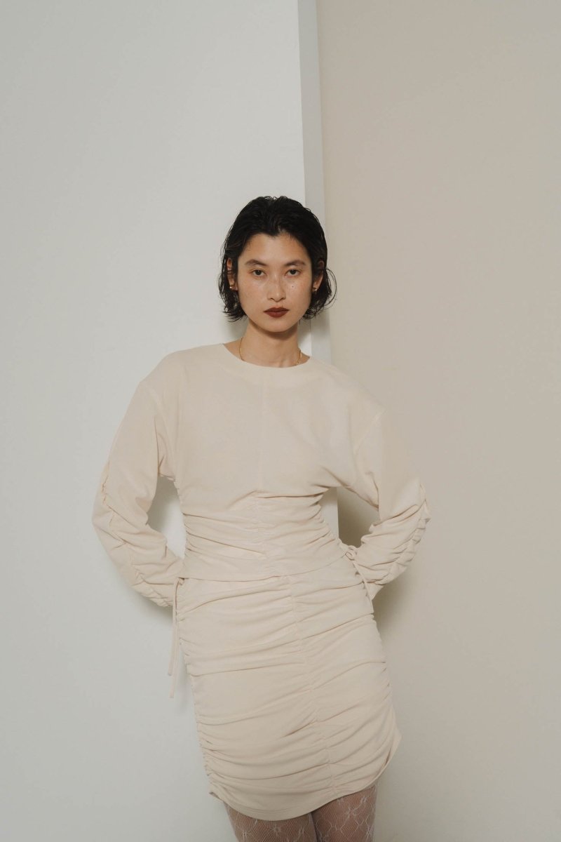 2way shirring blouse/2color - KNUTH MARF