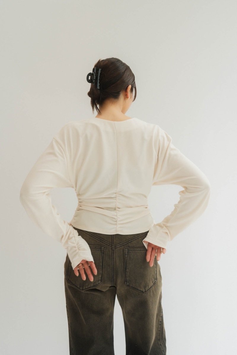 2way shirring blouse/2color - KNUTH MARF
