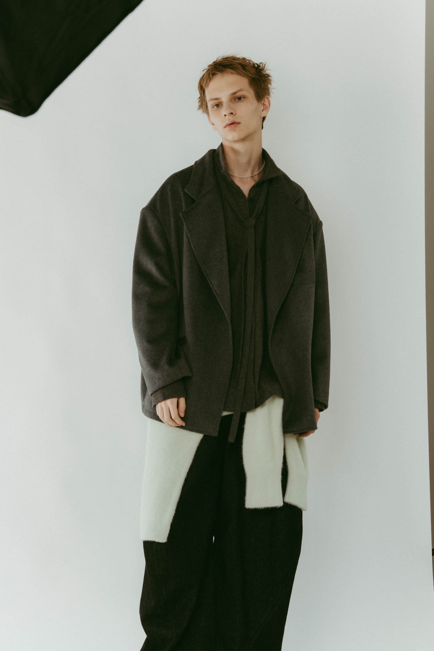 muffler overlay jacket(unisex)/gray