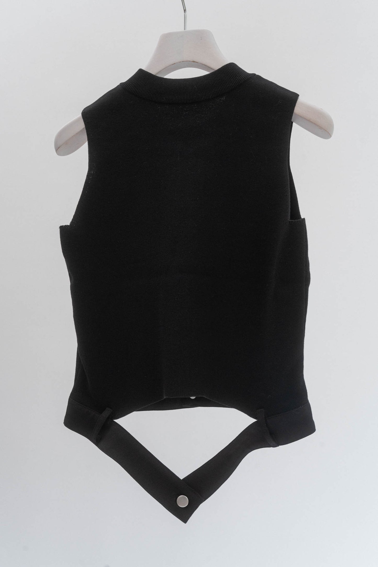 half zip knit tank tops/2color