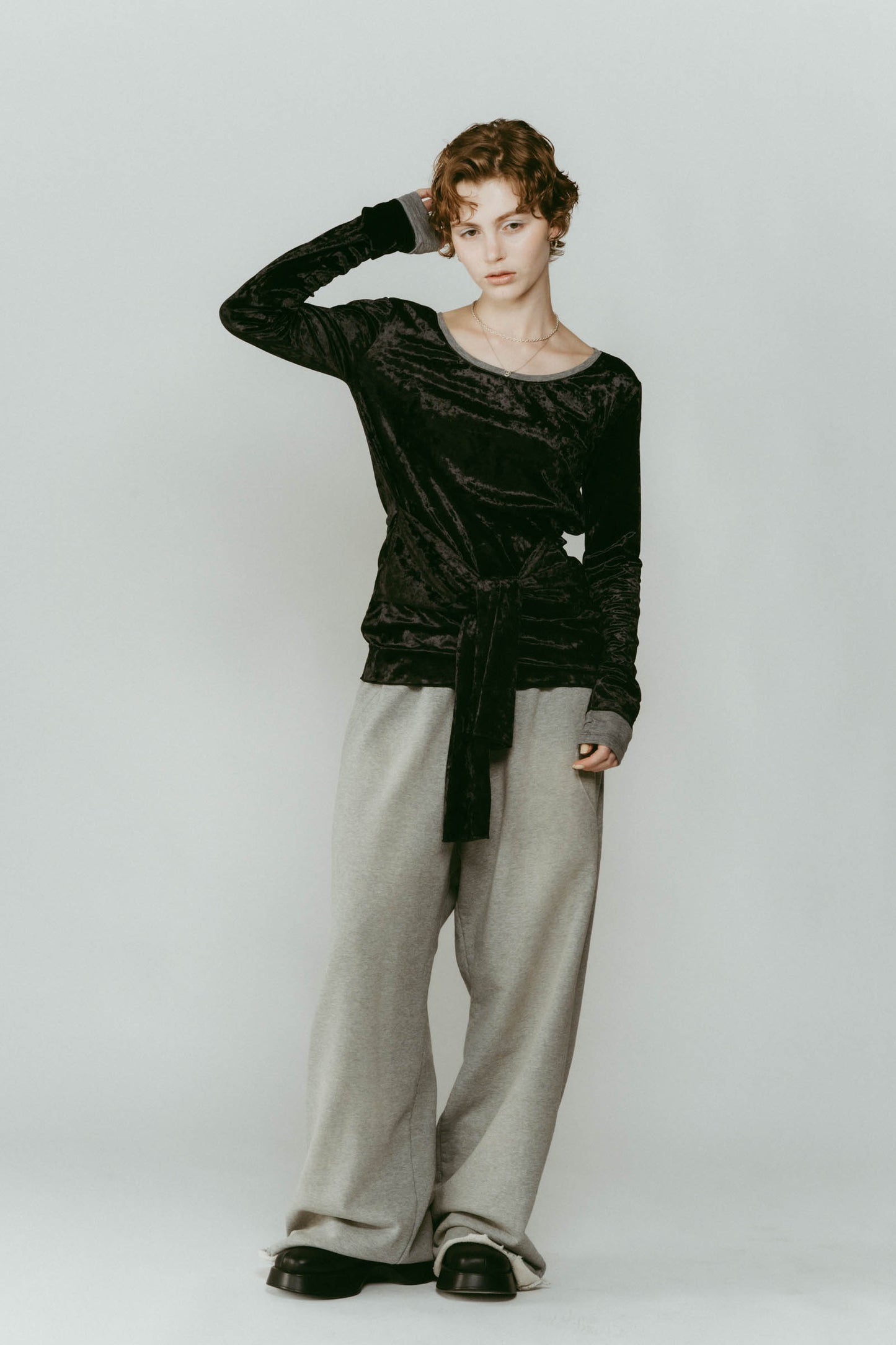 2way front-cross velour top/3color
