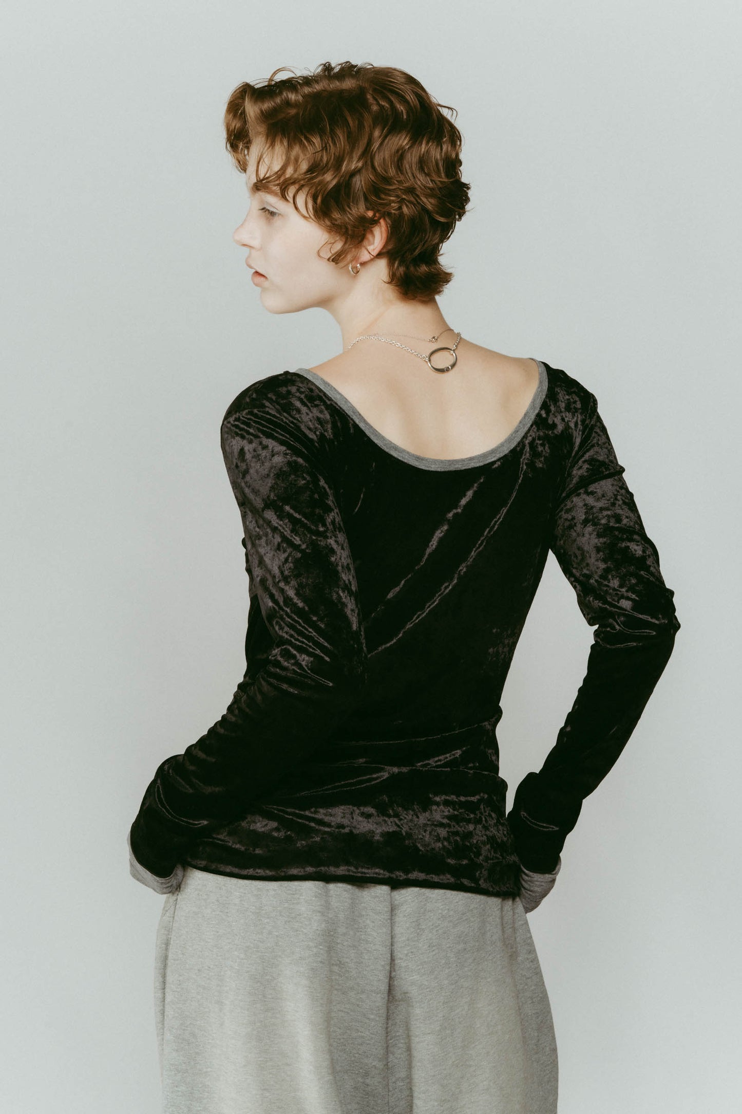 2way front-cross velour top/3color