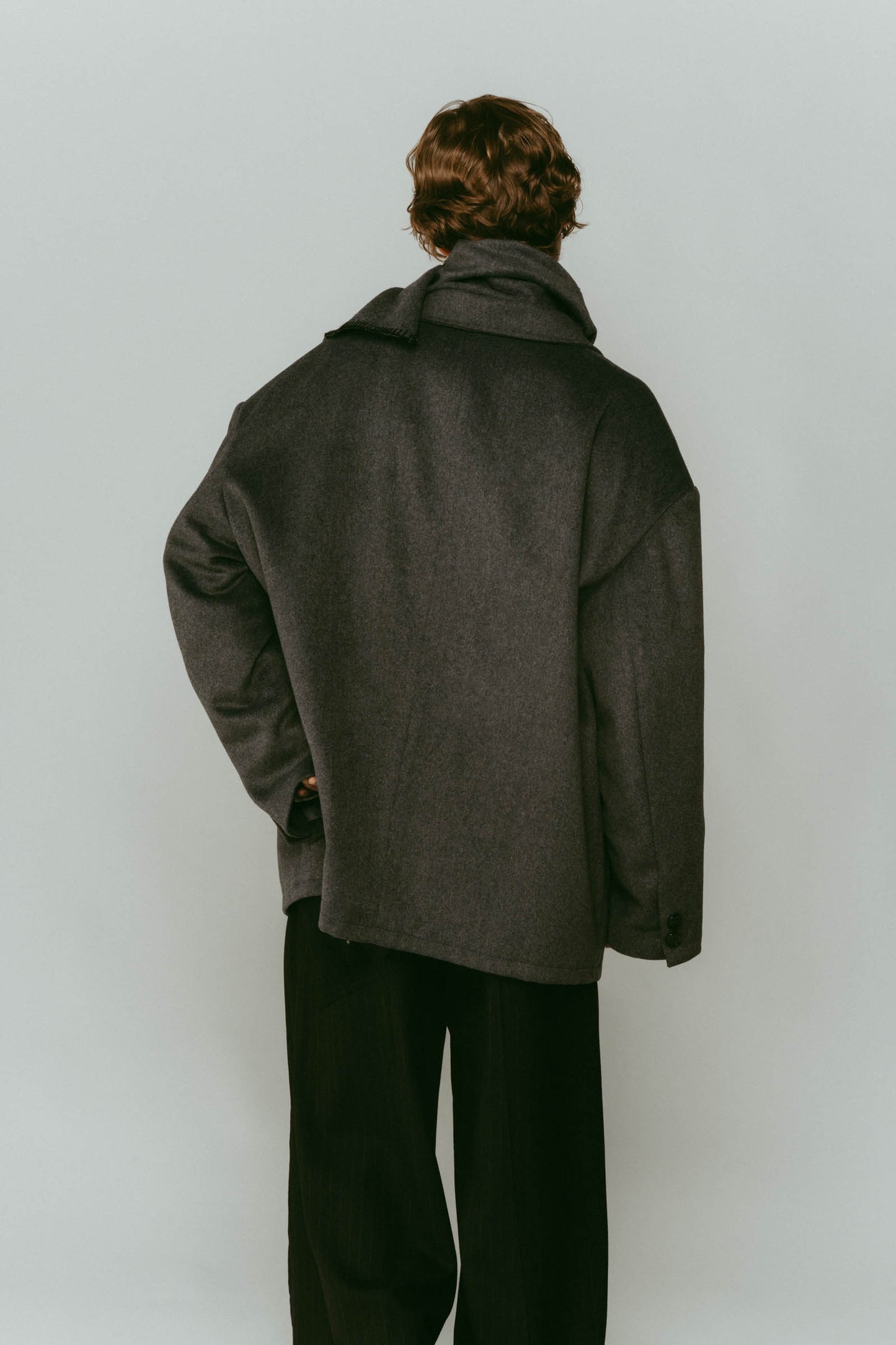 muffler overlay jacket(unisex)/gray