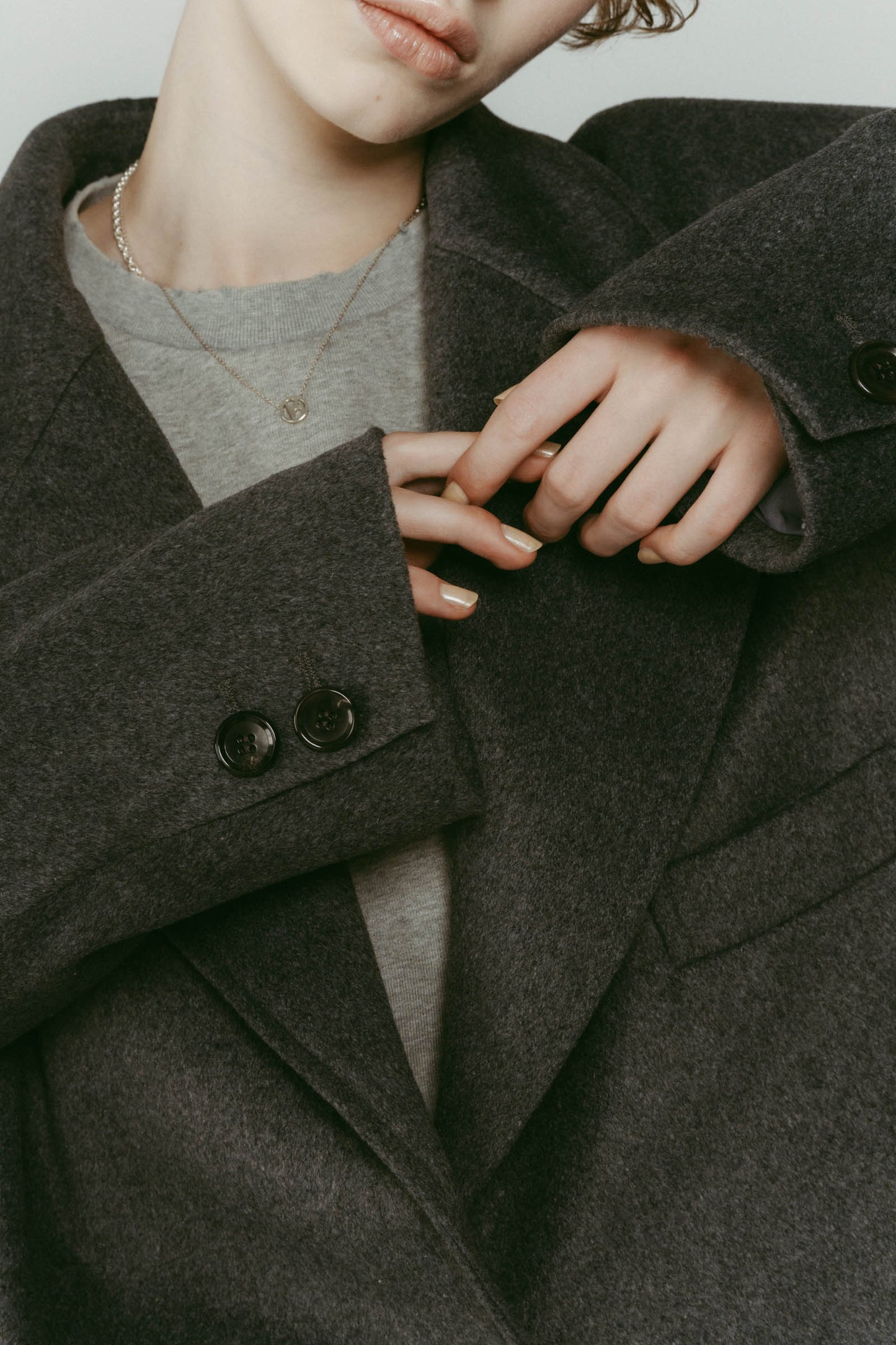 muffler overlay jacket(unisex)/gray