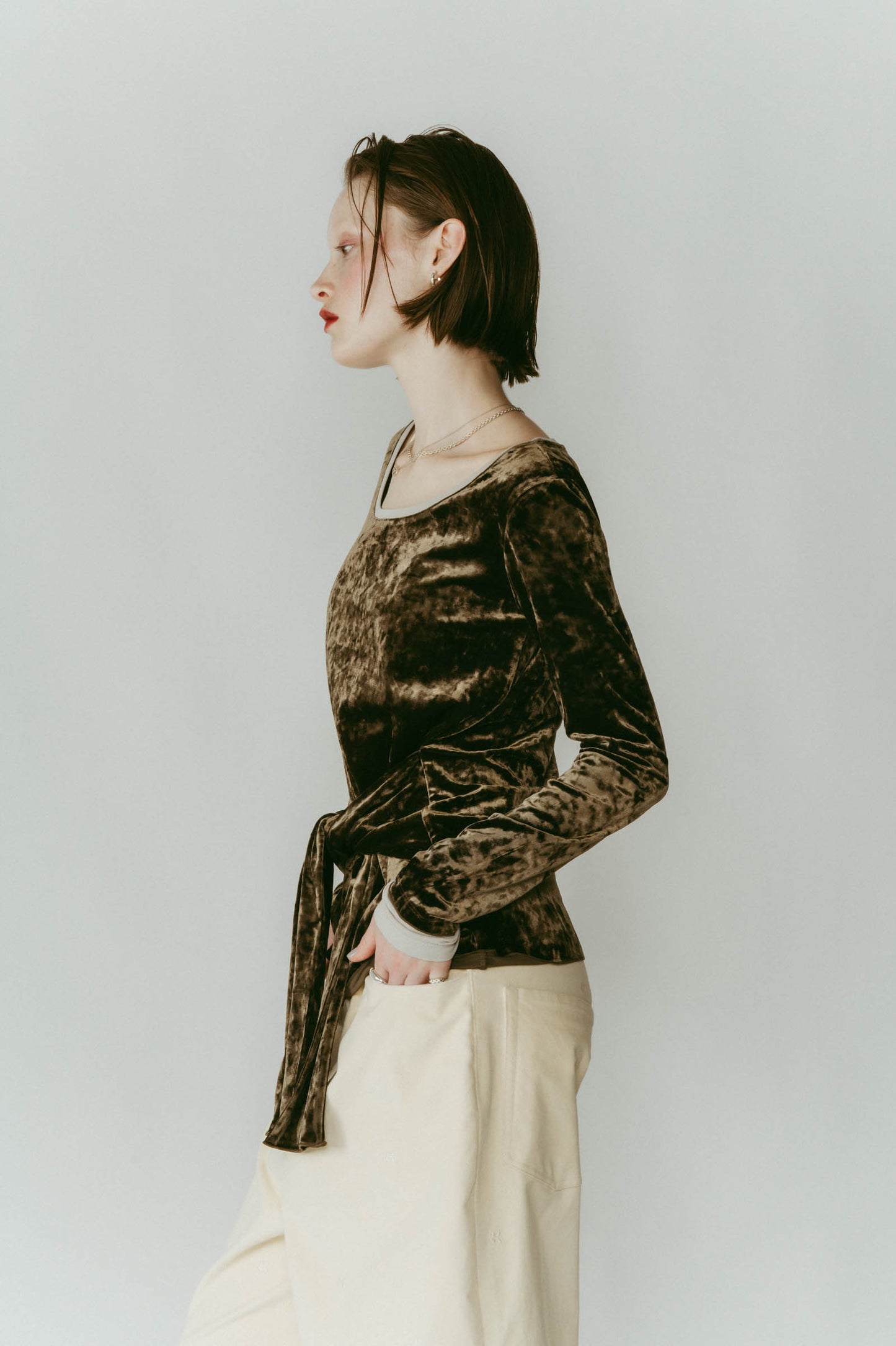 2way front-cross velour top/3color