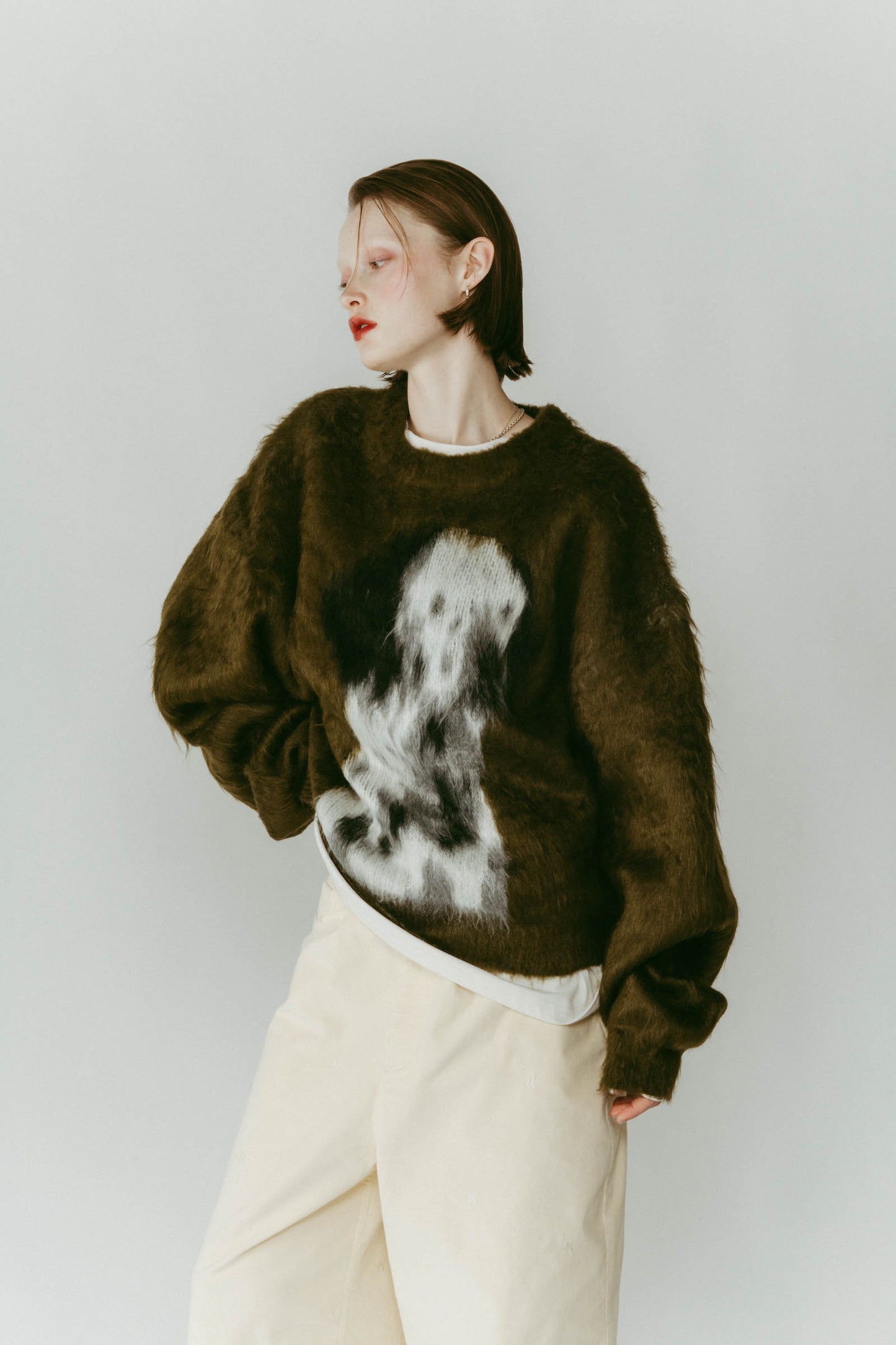 dalmatian shaggy knit(unisex)/green