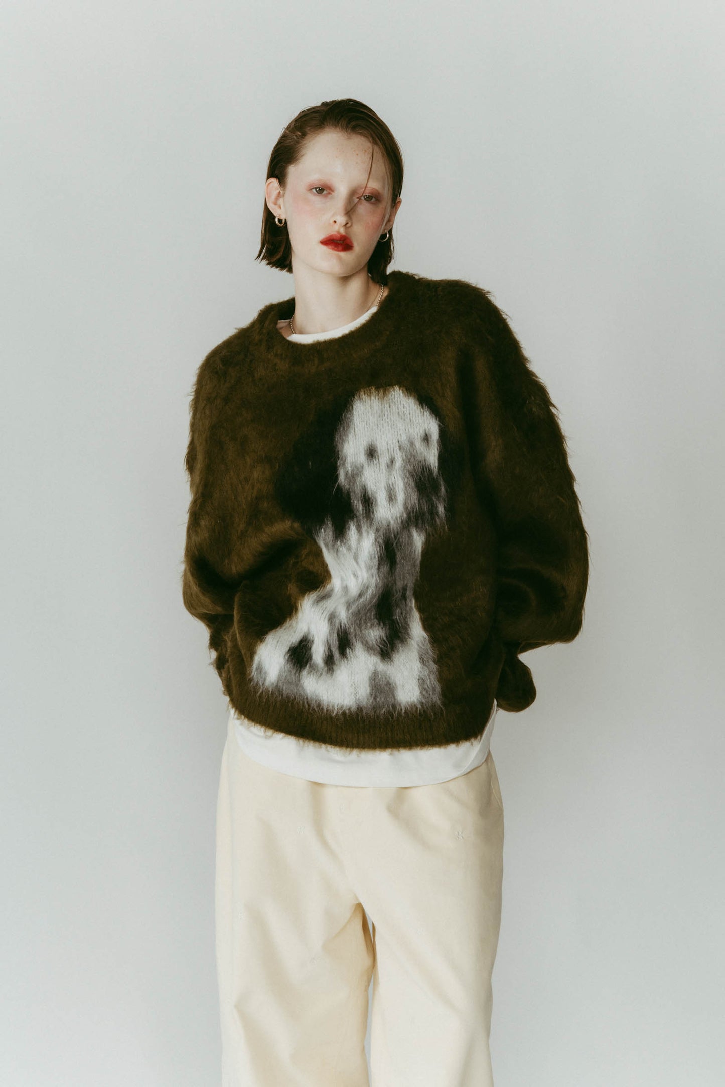 dalmatian shaggy knit(unisex)/green