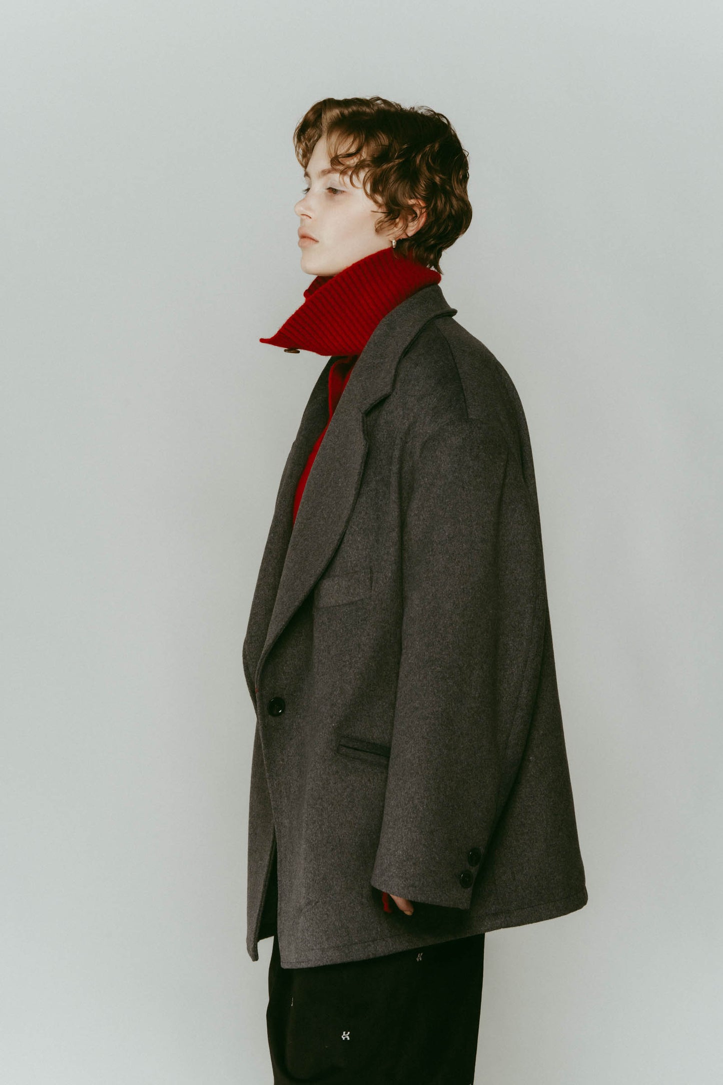 muffler overlay jacket(unisex)/gray