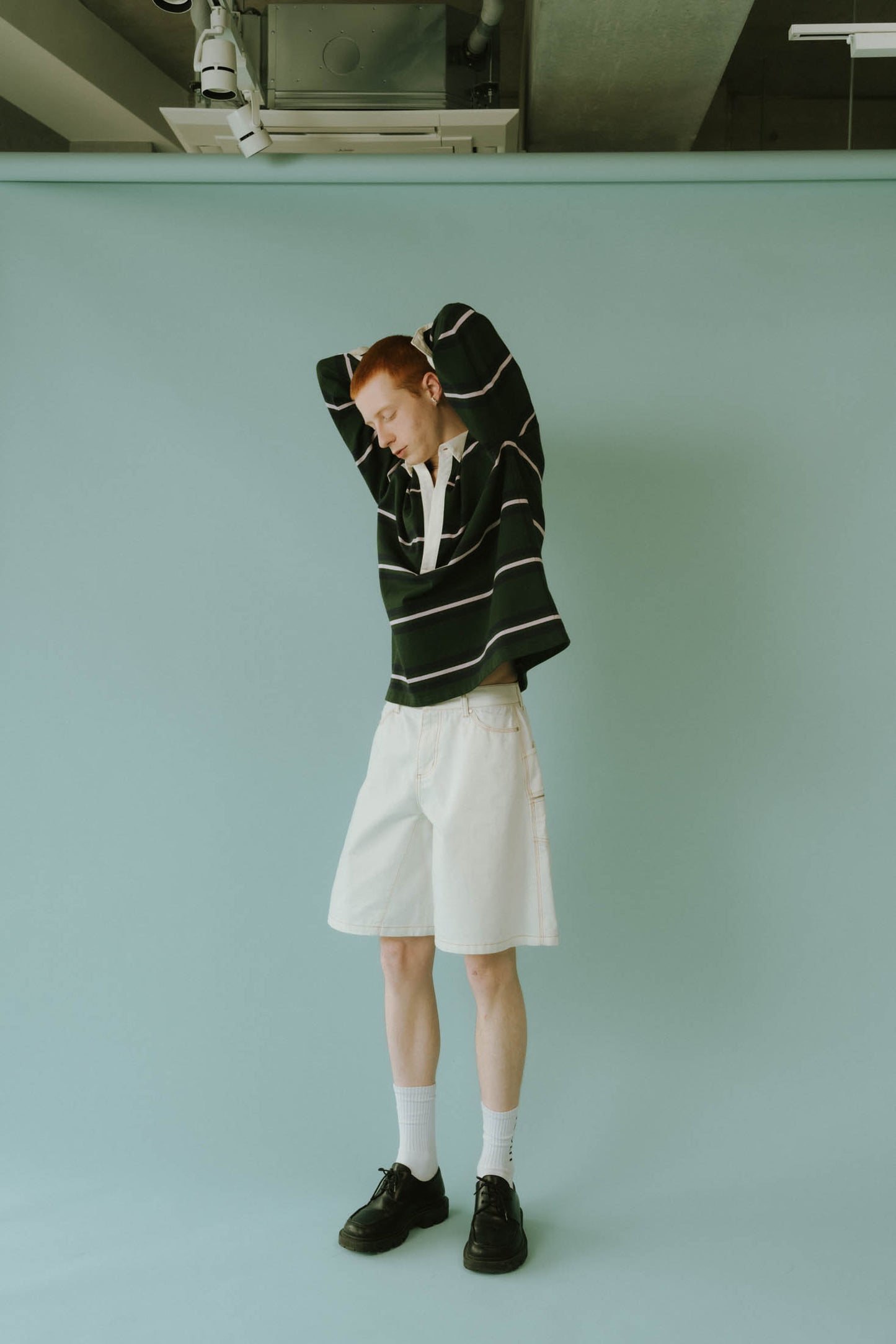 spring rugger shirt(unisex)/green