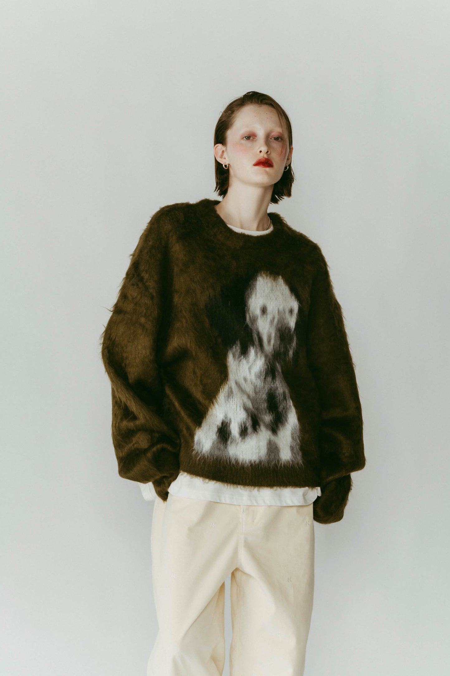 dalmatian shaggy knit(unisex)/green