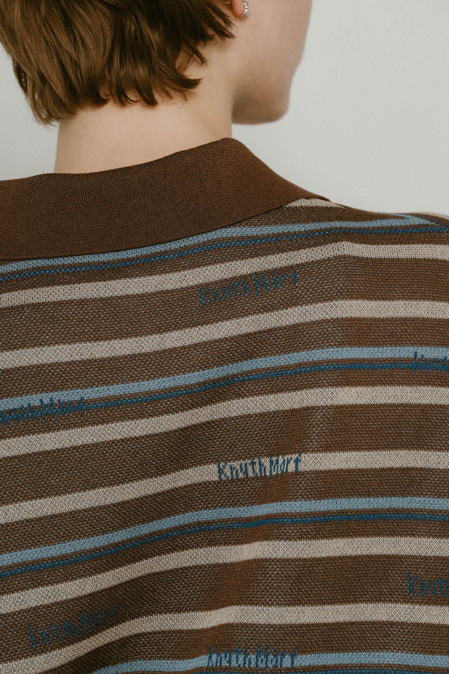 logo stripe polo knit(unisex)/2color
