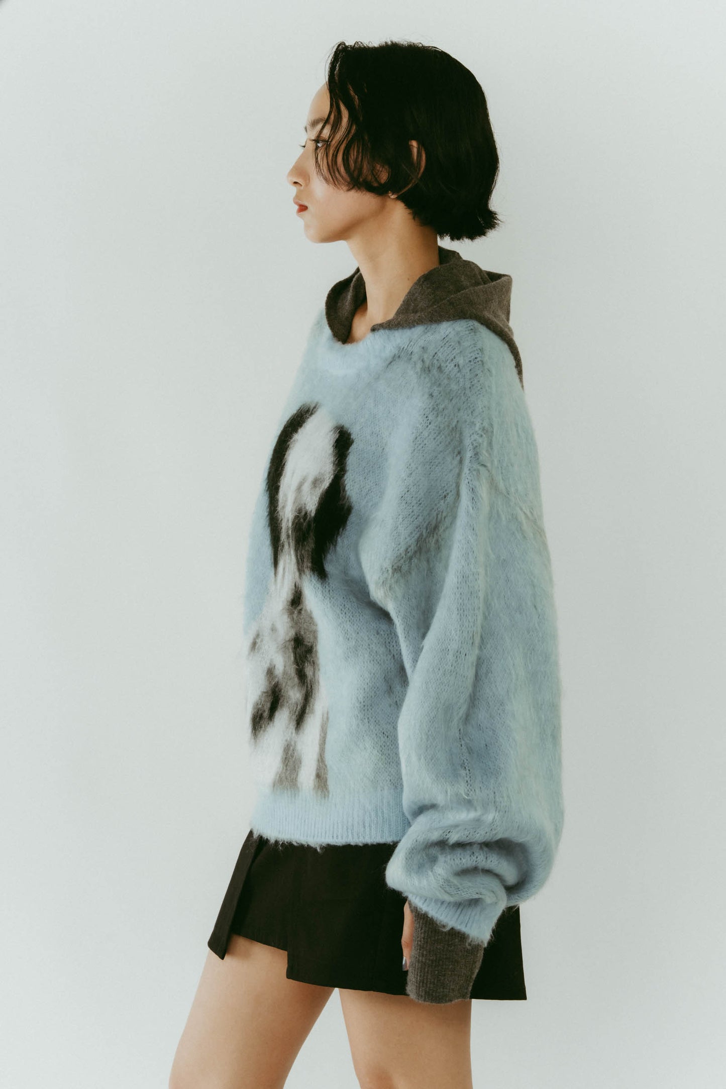 dalmatian shaggy knit(unisex)/blue