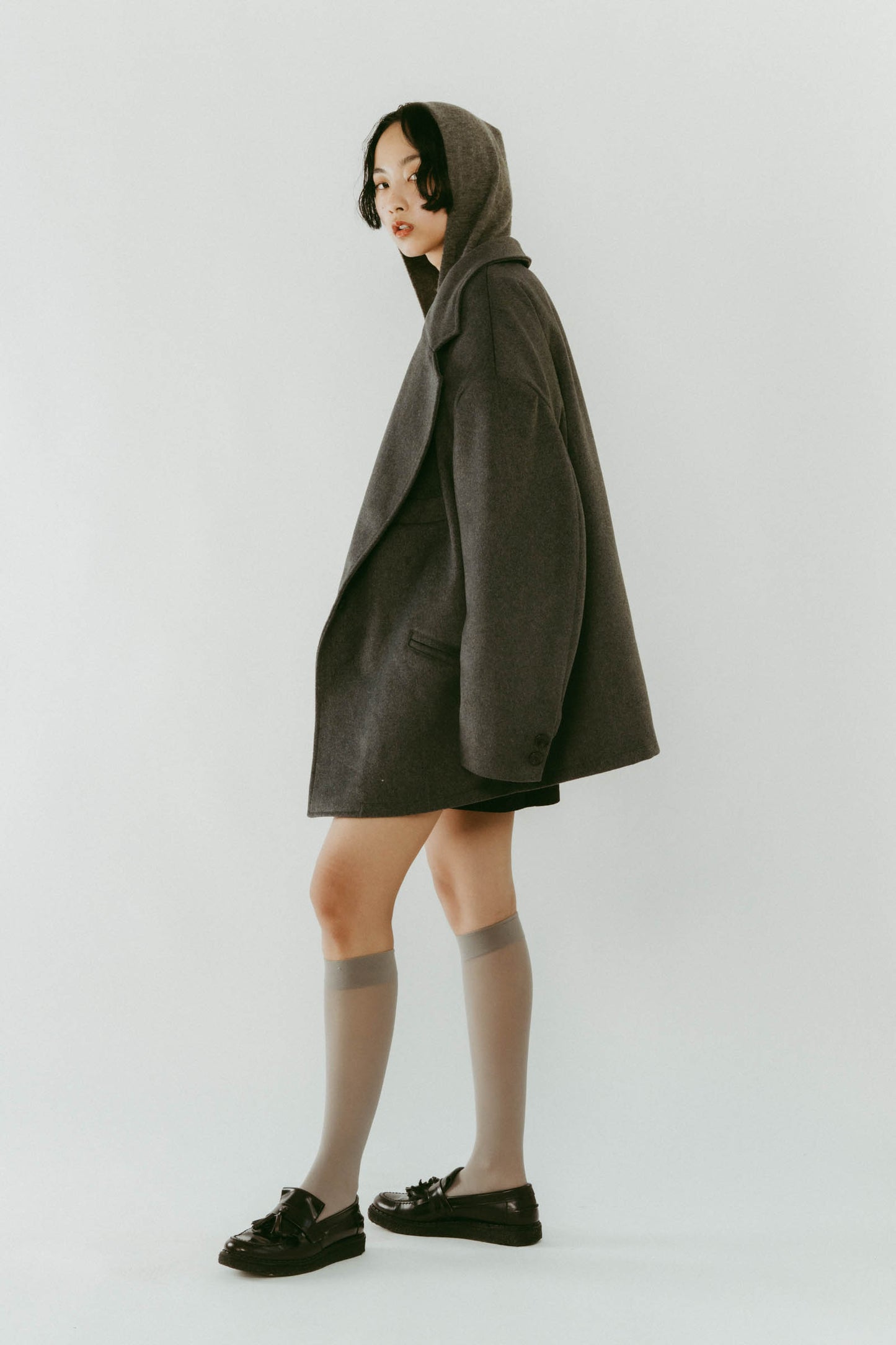 muffler overlay jacket(unisex)/gray