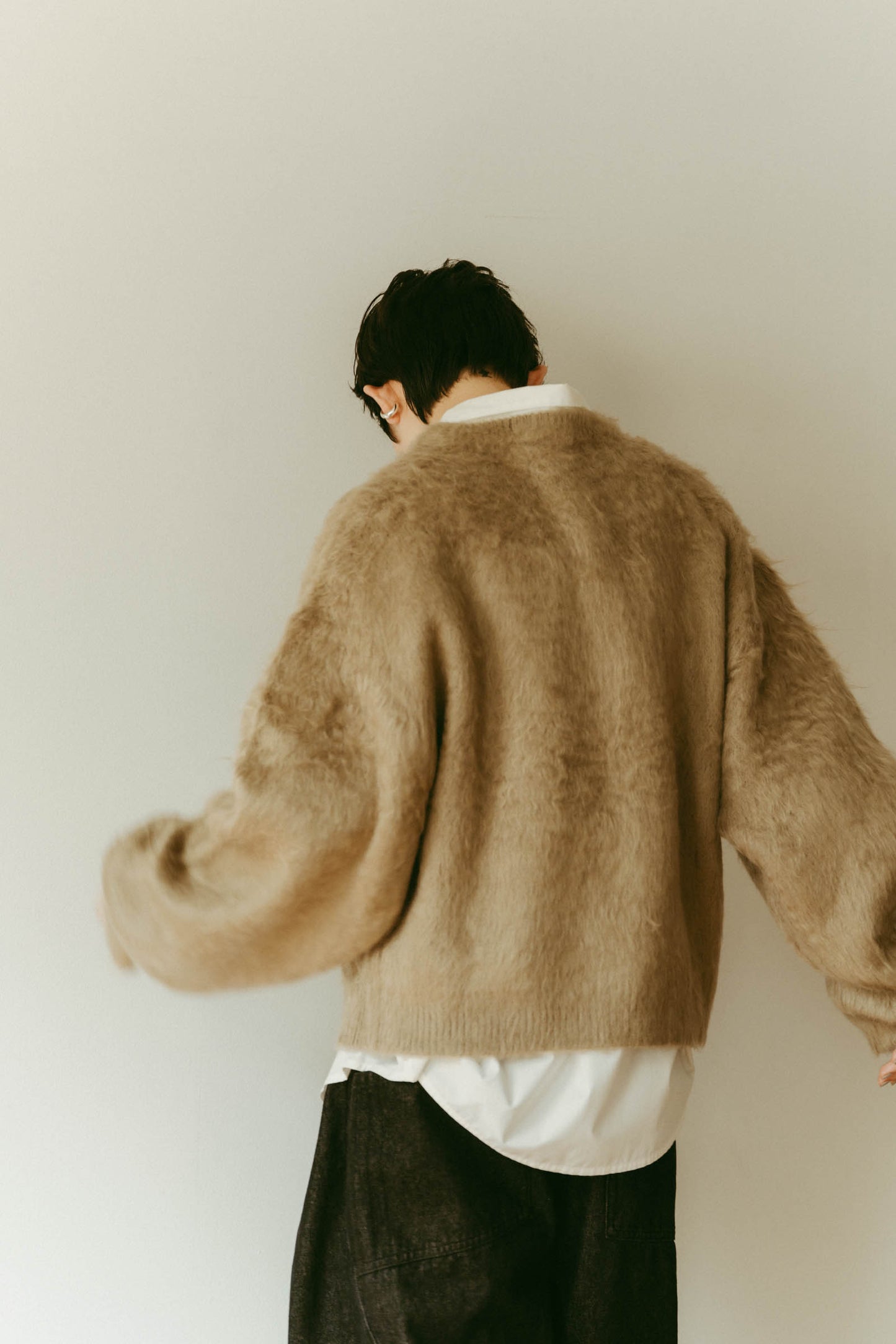 dalmatian shaggy knit(unisex)/beige