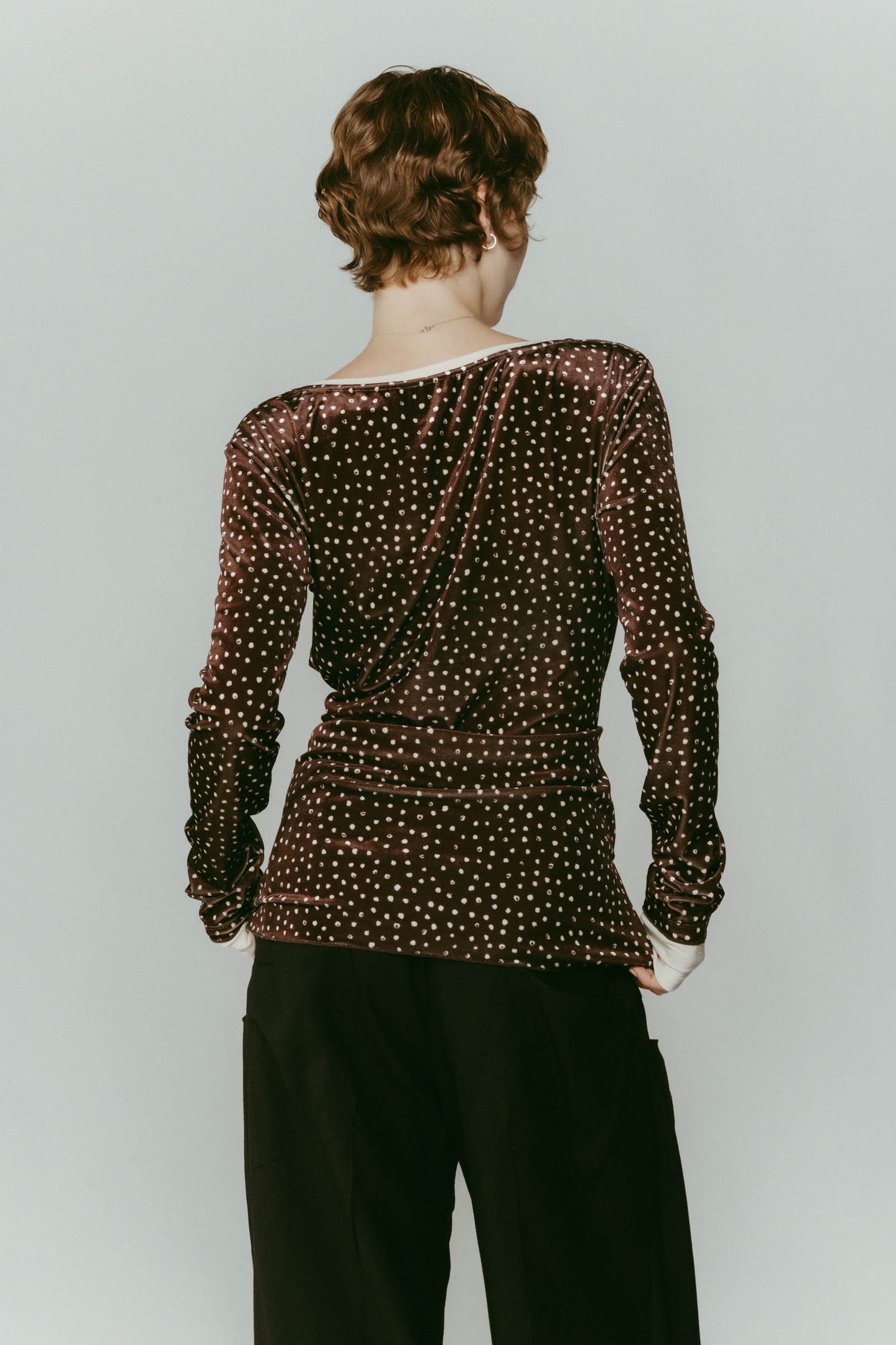 2way front-cross velour top/3color