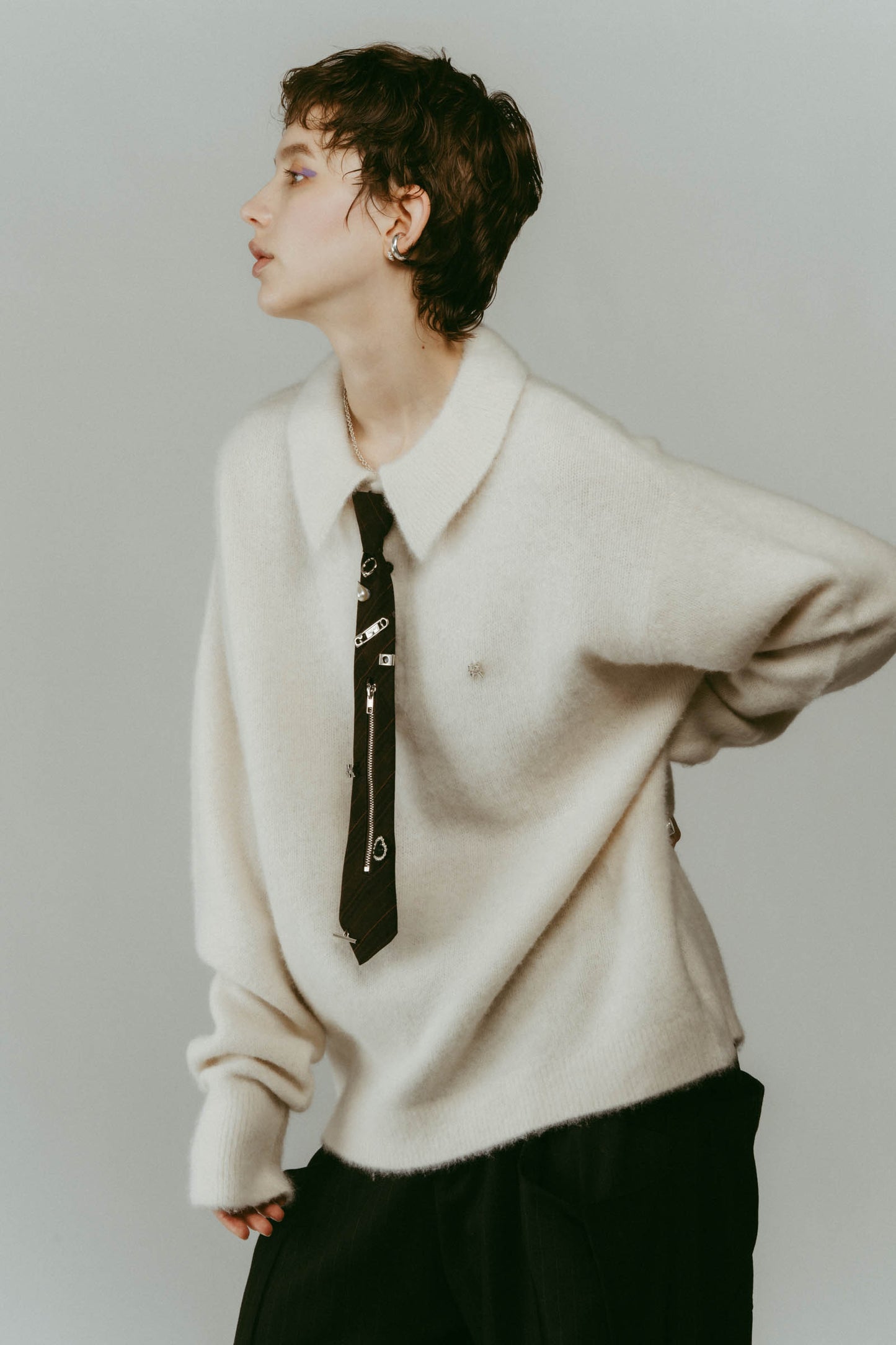 metal detail tie/2color