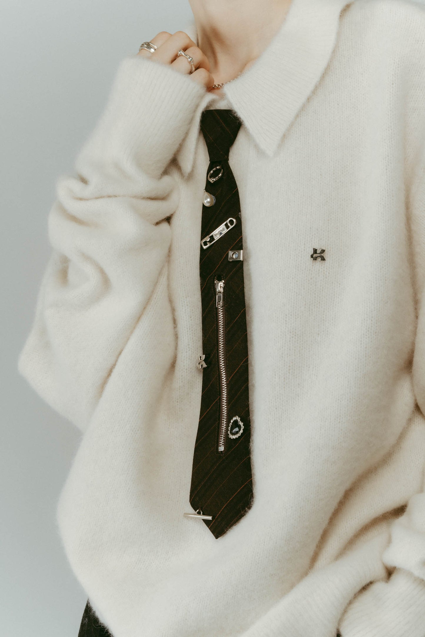 metal detail tie/2color