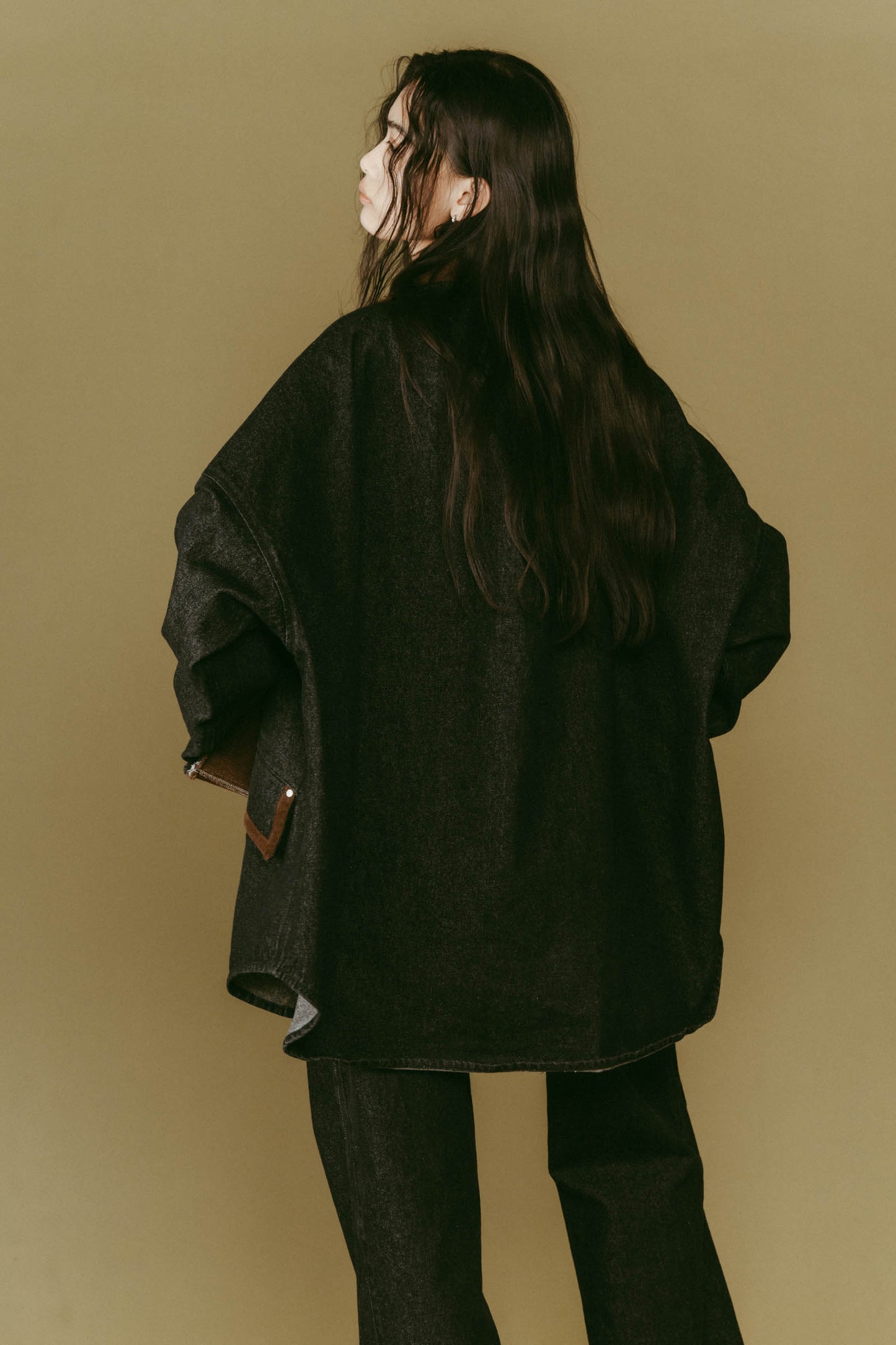 denim over shirt jacket(unisex)/2color