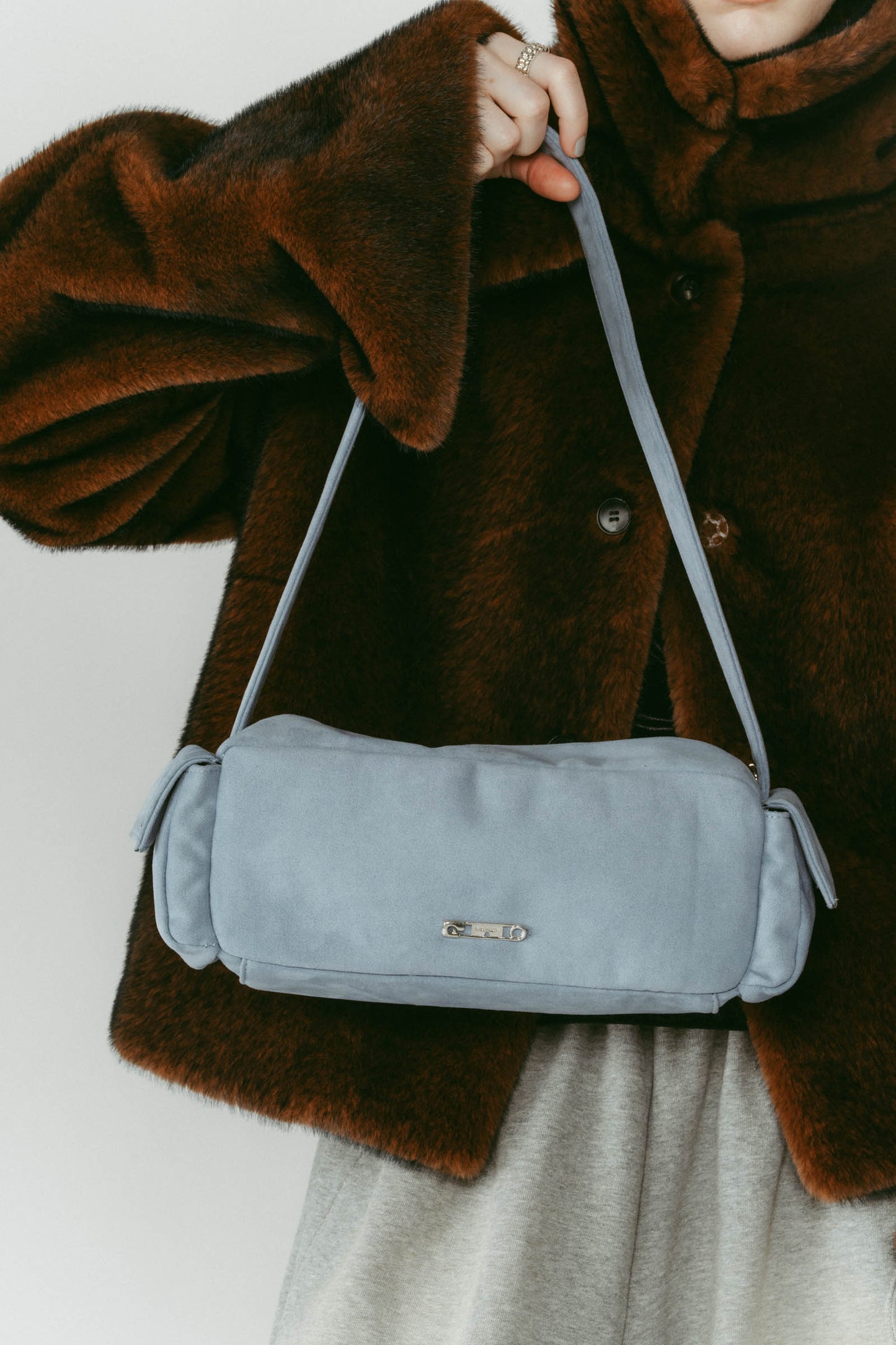 rectangle suede shoulder bag/2color